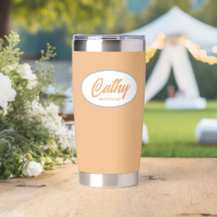 Peach Stylised Wedding Bridesmaid Insulated Tumbler