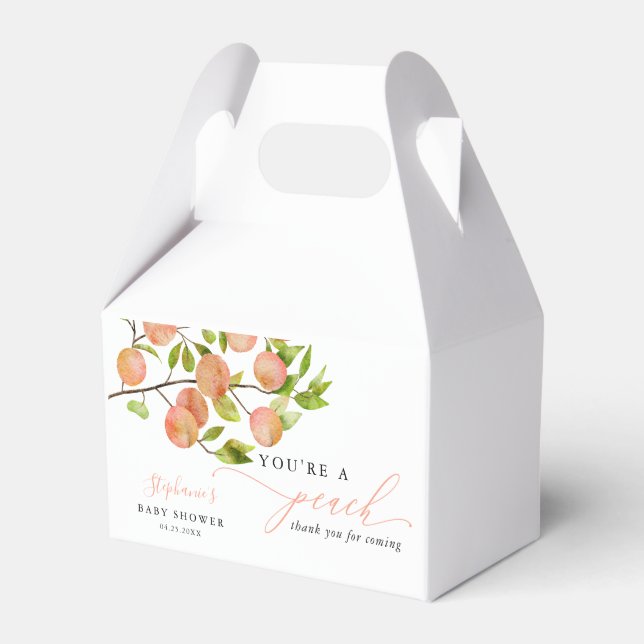 Peach Summer Baby Shower Favour Box (Front Side)
