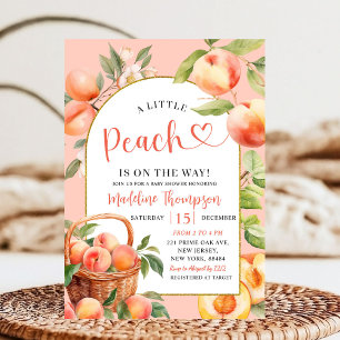 Peach Summer Fruit Theme Baby Shower Invitation