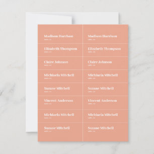 Peach Summer Wedding Place Card DIY