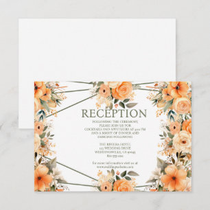 Peach Summer Wedding Reception Enclosure Card