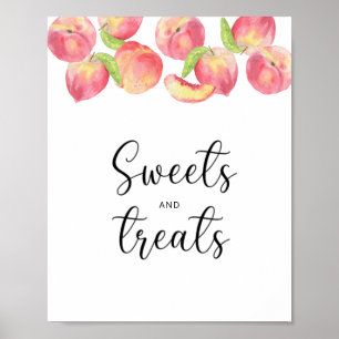 Peach sweets and treats baby shower poster