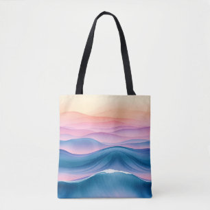 Peach Swell Fluid Abstract Coastal Tote Bag