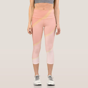 Peach Swirls Capri Leggings
