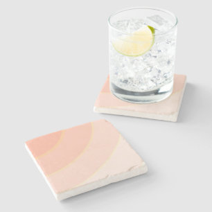 Peach Swirls Stone Coaster