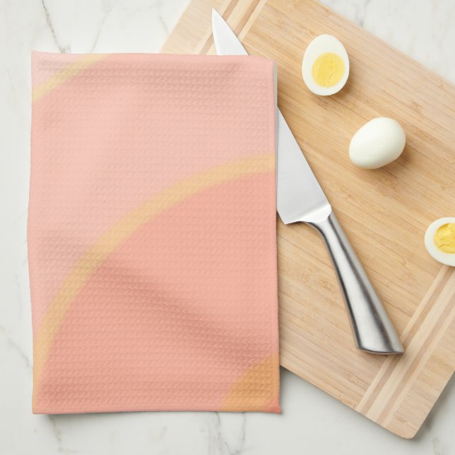 Peach Swirls Tea Towels  (Quarter Fold)