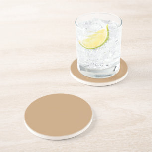 Peach Tan Colour Block Soft Wedding Design Coaster