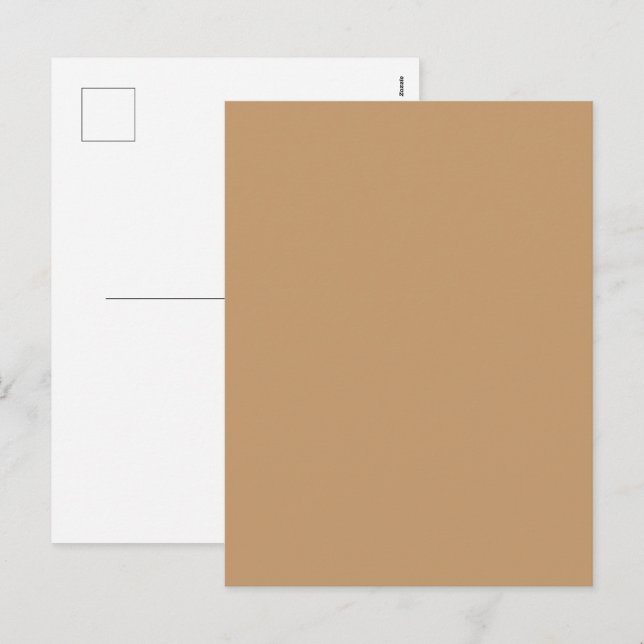 Peach Tan Colour Block | Soft Wedding Design Holiday Postcard (Front/Back)