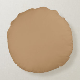 Peach Tan Colour Block Soft Wedding Design Round Cushion