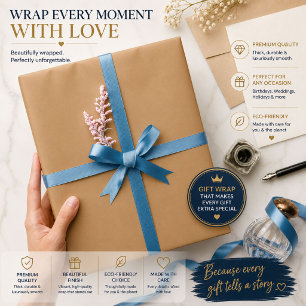 Peach Tan Colour Block Soft Wedding Design Wrapping Paper