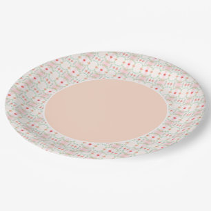 Peach Teal and Pink Paper Plate