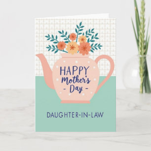 Peach Teapot Mothers Day Card