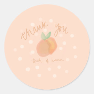 Peach thank you sticker