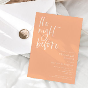 Peach The Night Before Rehearsal Dinner  Invitation