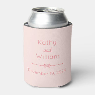 Peach-Themed Wedding Favour Names & Date Can Cooler