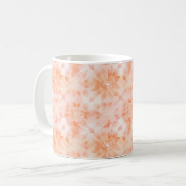 Peach Tie Dye Coffee Mug (Front Left)
