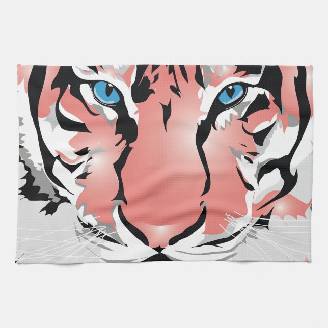 PEACH TIGER KITCHEN TOWEL (Horizontal)