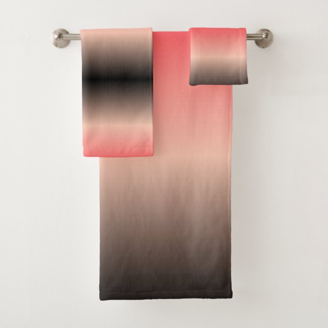 Peach to black bath towel set (Insitu)