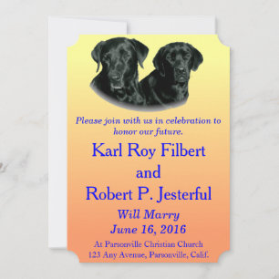 Peach to Light Yellow Labrador Invitation