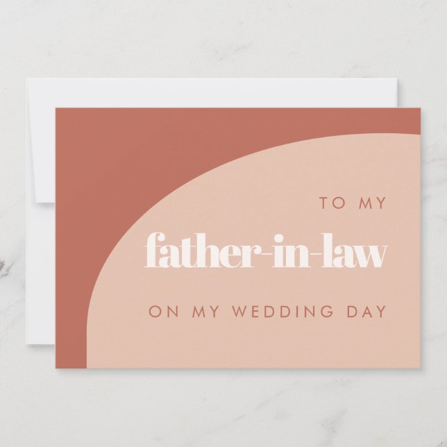 Peach To my father in law on my wedding day card (Front)
