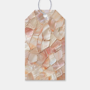 Peach-Toned Mother of Pearl Mosaic Medium Gift Tag