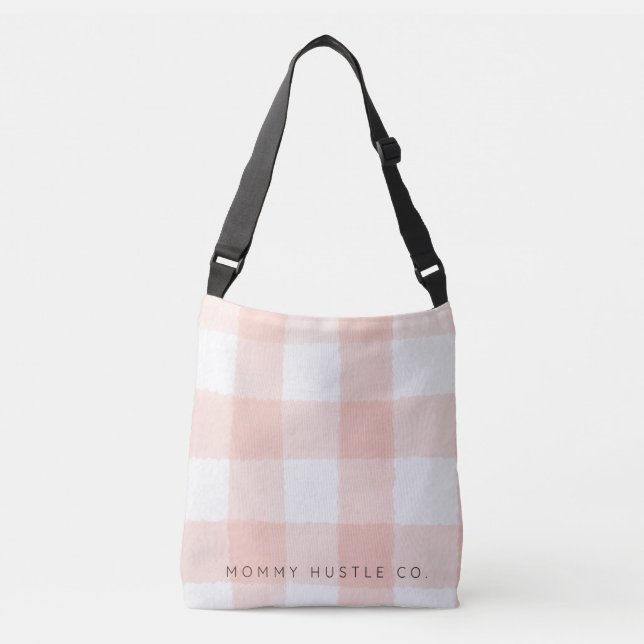 Peach Tote Bag - Over the Shoulder Mummy Hustle Co (Front)