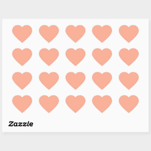 Peach Tranquillity, solid colour, Heart Sticker