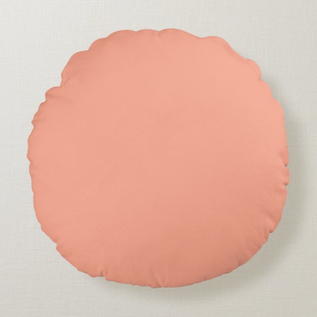 Peach Tranquillity, solid colour, Round Cushion (Front)
