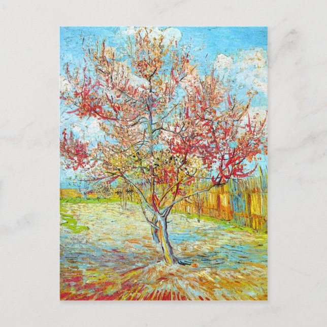 Peach Tree in Bloom at Arles, Van Gogh Postcard (Front)