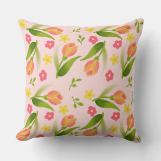 Peach Tulips Cushion
