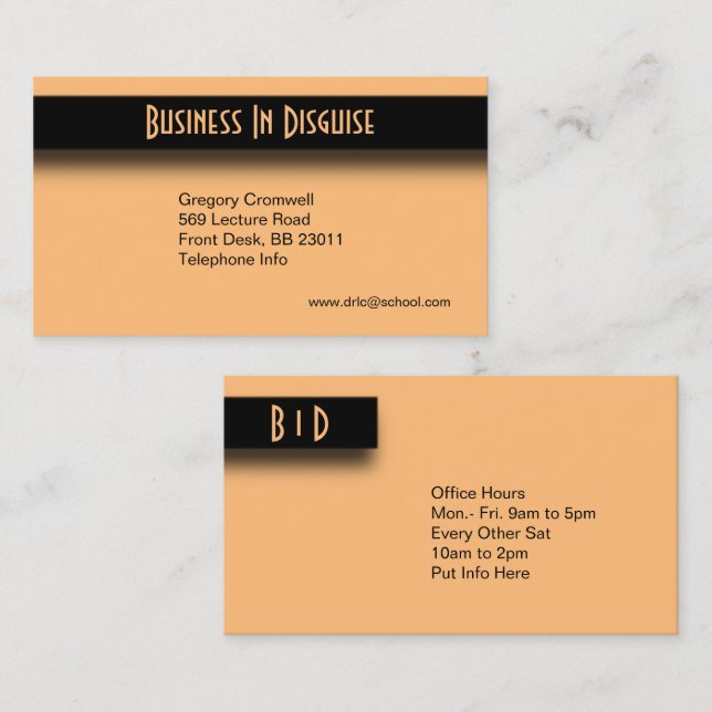 Peach Two Sided Business Card (Front/Back)