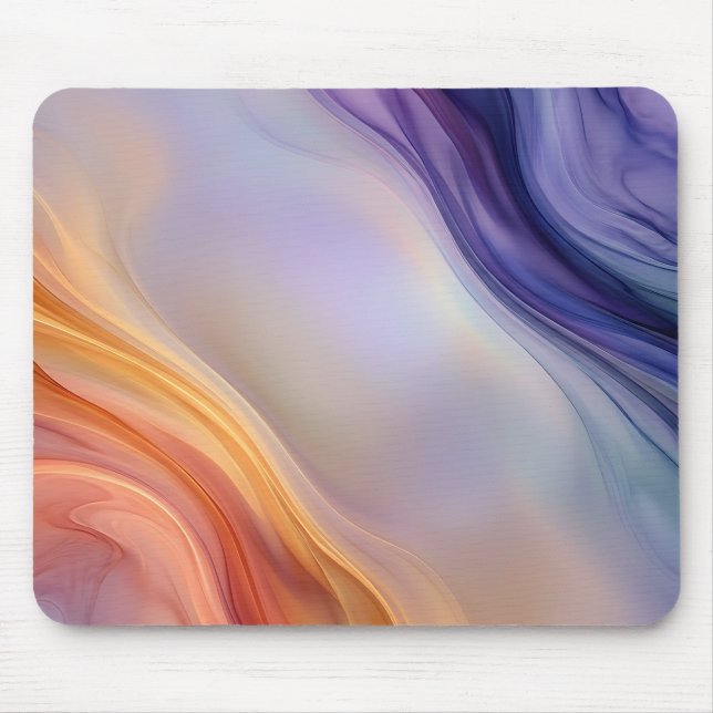 Peach Violet Fluid Currents Mouse Pad (Front)