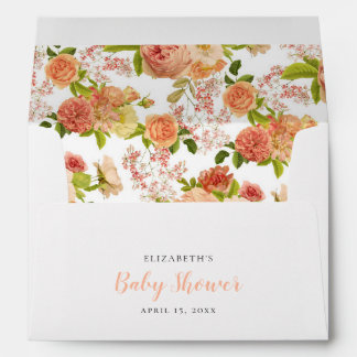 Peach Watercolor Baby Shower Envelopes