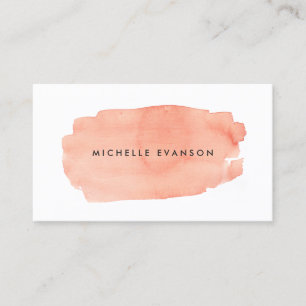 Peach Watercolor Brushstroke Creative Business Card