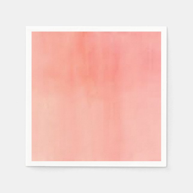 Peach Watercolor design paper napkin (Front)