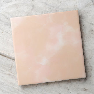Peach Watercolor Elegant Abstract Spring & Summer Ceramic Tile