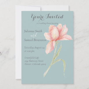 Peach Watercolor Floral Wedding Shower Invitation