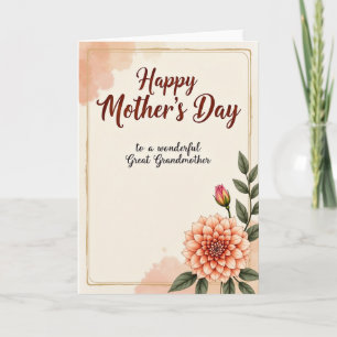 Peach Watercolor Mother Card