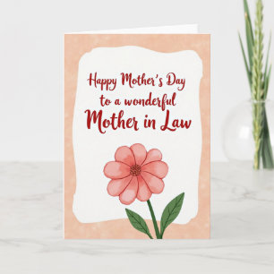 Peach Watercolor Mothers Day Card