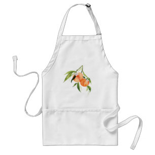 Peach watercolor summer fruit standard apron