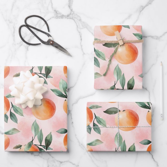 Peach Watercolor   Wrapping Paper  (Front)