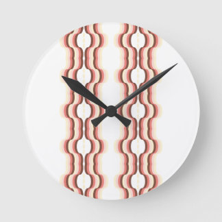 Peach Wave Symmetry Round Clock