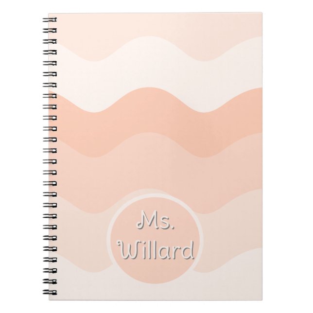 Peach wavy Spiral Photo Notebook (Front)