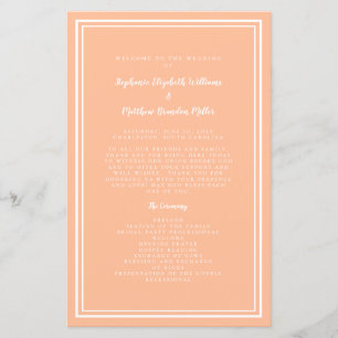 Peach Wedding Script Classic Chic Ceremony Program