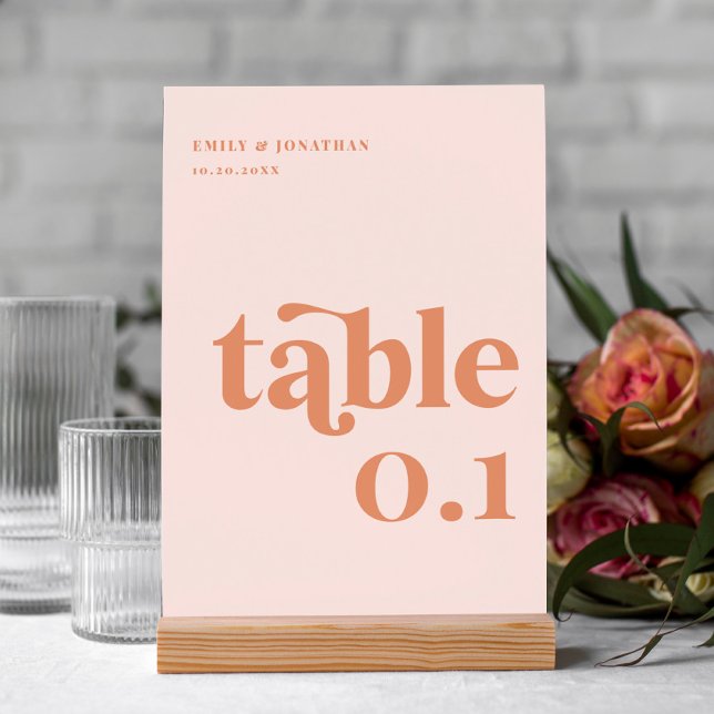 Peach Wedding Table Number (Creator Uploaded)