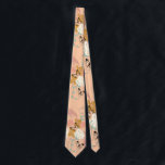 Peach Wedding Tie | | Floral Elegant Graduation<br><div class="desc">I actually designed this for my son's wedding and also created the same design for my dress,  was very pleased with the silk tie and how it looked on my husband.</div>