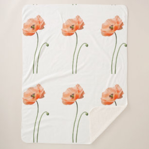 “Peach Whisper” “Solitary Bloom” “Elegance in Stil Sherpa Blanket