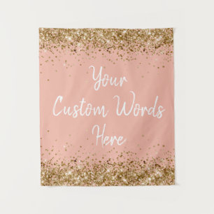 Peach & White Backdrop Birthday Party Photo Booth Tapestry