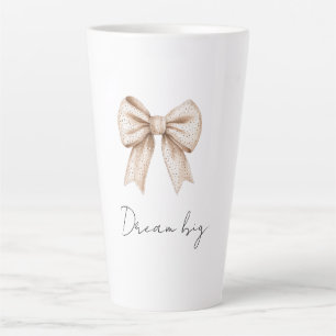 Peach White Bow Latte Mug