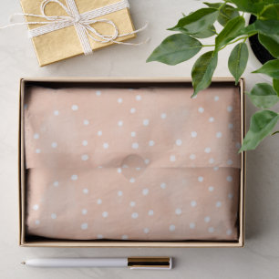 Peach White Dots Birthday Tissue Paper
